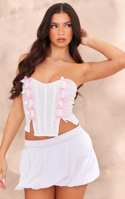 PrettyLittleThing Corsets*Contrast Bow Detail Corset Top