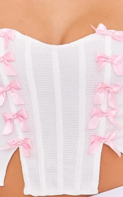 PrettyLittleThing Corsets*Contrast Bow Detail Corset Top