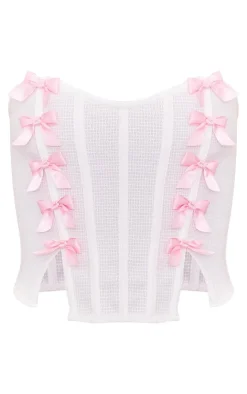 PrettyLittleThing Corsets*Contrast Bow Detail Corset Top