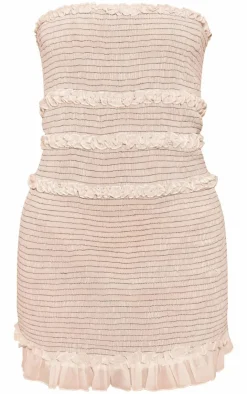 Contrast Shirred Frill Bodycon Dress-PrettyLittleThing Best
