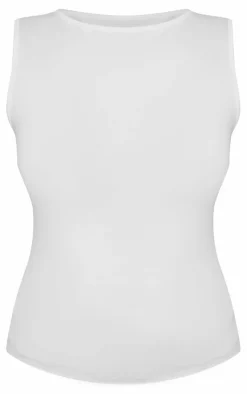 PrettyLittleThing Sleeveless Tops*Cotton Boatneck Sleeveless Top