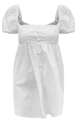Cotton Button Down Smock Dress-PrettyLittleThing
