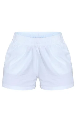 PrettyLittleThing Cotton Oversized Boxy Shorts White