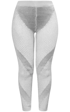 Crochet Knit Contrast Panel Leggings-PrettyLittleThing New