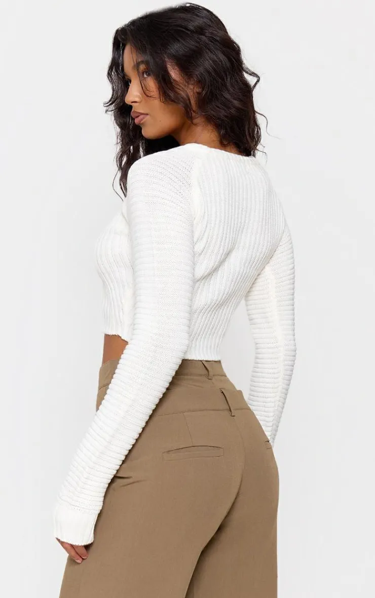 PrettyLittleThing Knitted Tops*Cropped Rib Knit Top