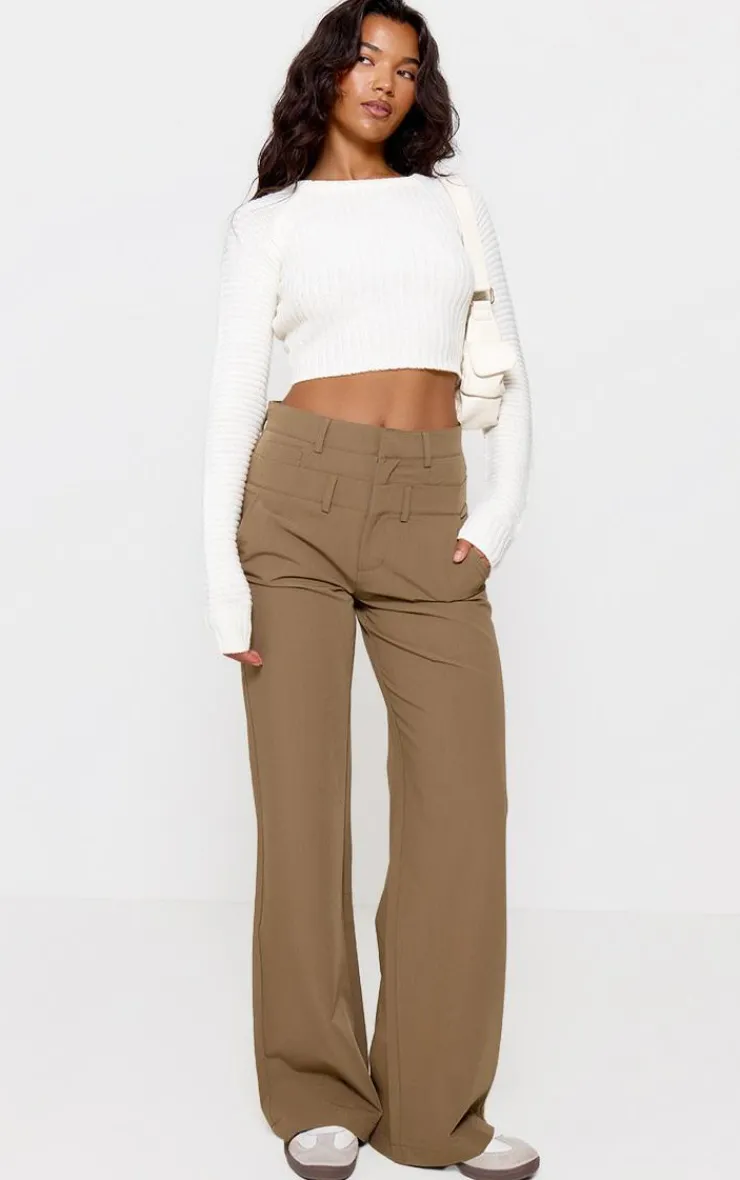 PrettyLittleThing Knitted Tops*Cropped Rib Knit Top