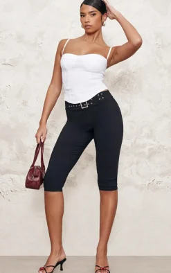 PrettyLittleThing Sleeveless Tops*Curved Hem Bengaline Corset