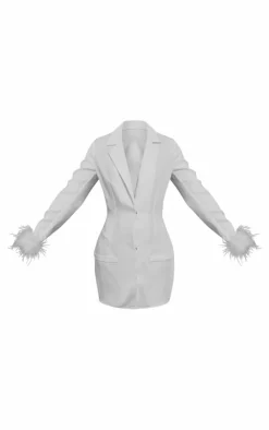 Cut Out Detail Feather Sleeve Blazer Dress-PrettyLittleThing Clearance