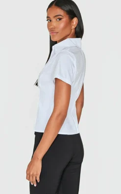 PrettyLittleThing Shirts*Cut Out Short Sleeve Shirt