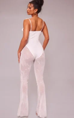 Devore Ruffle Strappy Jumpsuit-PrettyLittleThing Hot