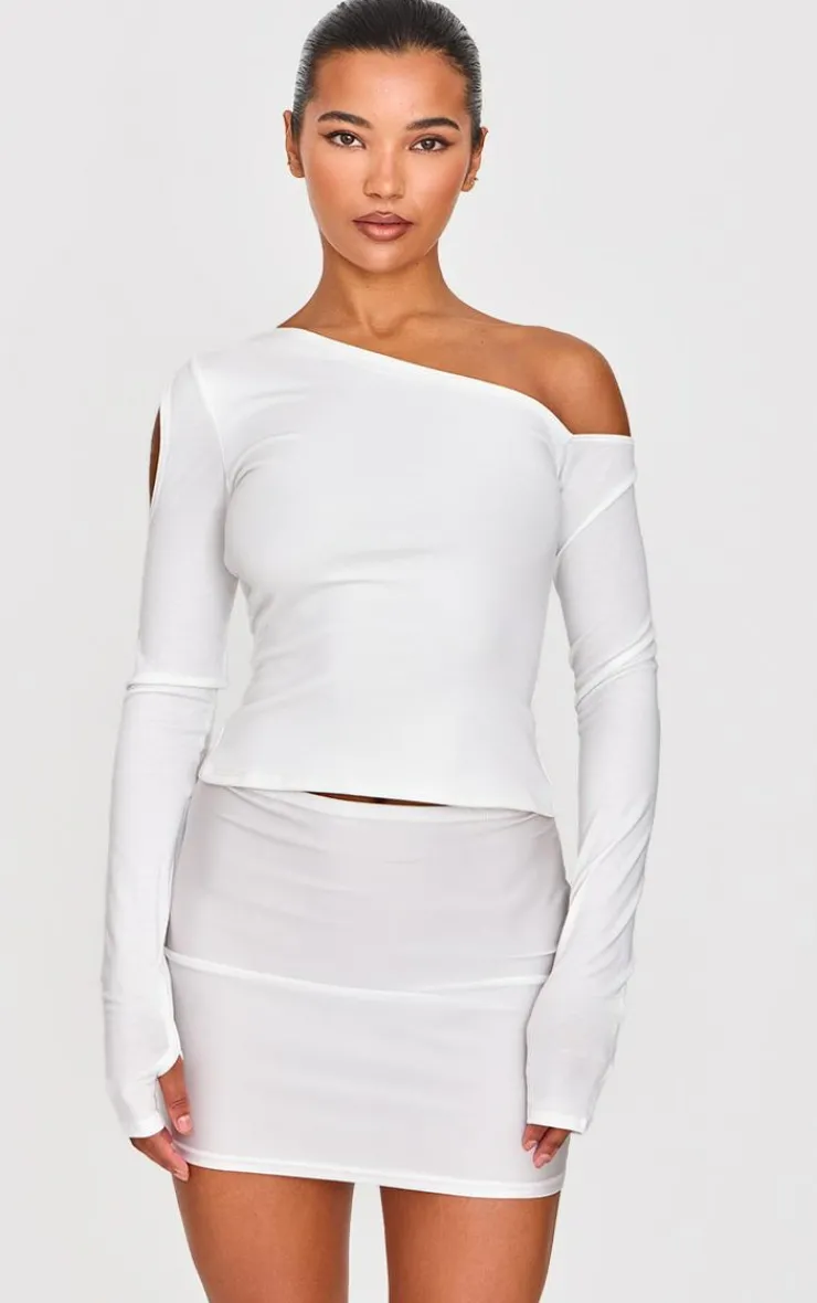 Diamante Cross Detail Jersey Mini Skirt-PrettyLittleThing Hot
