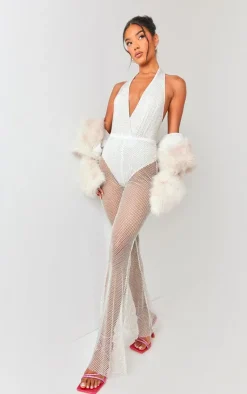 Diamante Halterneck Jumpsuit-PrettyLittleThing Hot