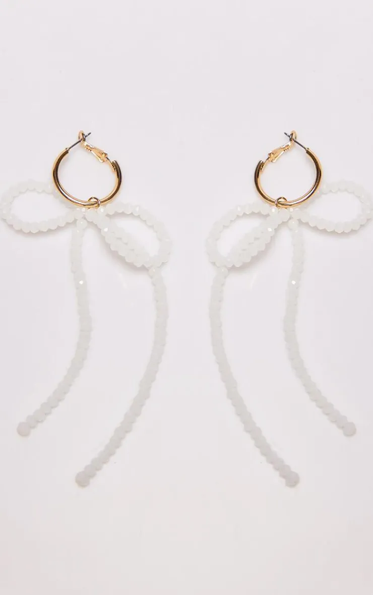 PrettyLittleThing Hoop Earrings*Diamante Large Bow Hoop Earrings