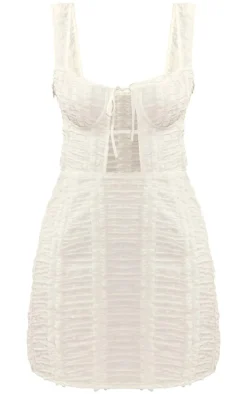 Dobby Textured Cut Out Bodycon Dress-PrettyLittleThing Online