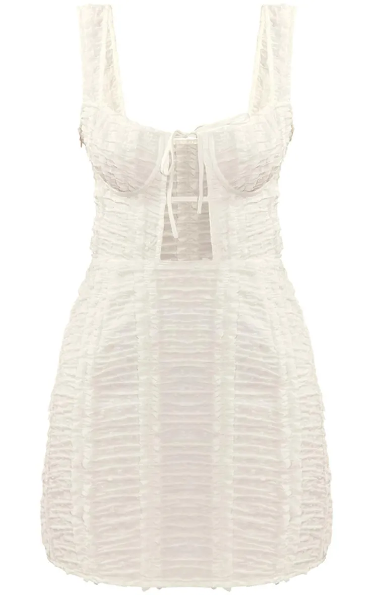 Dobby Textured Cut Out Bodycon Dress-PrettyLittleThing Online