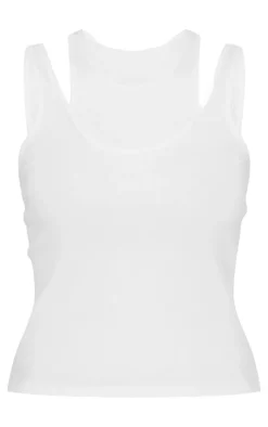 PrettyLittleThing Sleeveless Tops*Double Layer Ribbed Vest Top