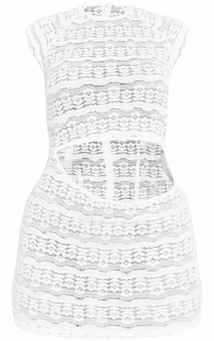 Embroidered Cut Out Mini Dress-PrettyLittleThing Hot