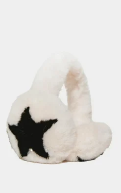 PrettyLittleThing Christmas Shop*Faux Fur Star Ear Muffs