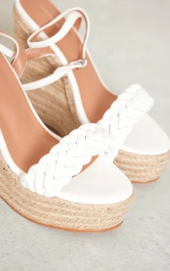 PrettyLittleThing Espadrilles*Faux Leather Plaited Strap Espadrille Wedges