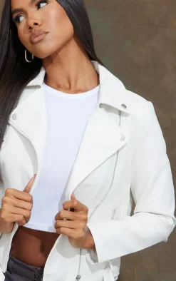 PrettyLittleThing Faux Leather Jackets*Faux Leather Regular Fit Belted Biker Jacket