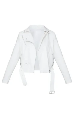 PrettyLittleThing Faux Leather Jackets*Faux Leather Regular Fit Belted Biker Jacket