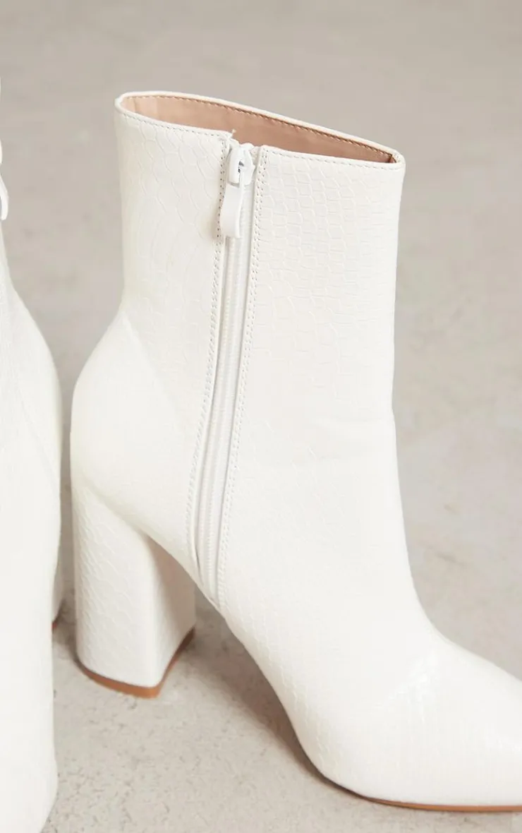 PrettyLittleThing Heeled Boots*Faux Snake Ankle Boot
