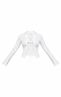 Fitted Buckle Detail Shirt-PrettyLittleThing Clearance