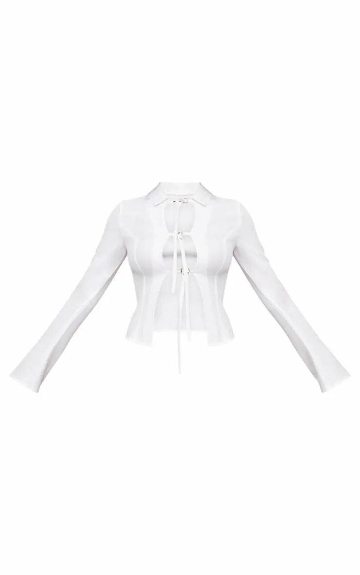 Fitted Buckle Detail Shirt-PrettyLittleThing Clearance