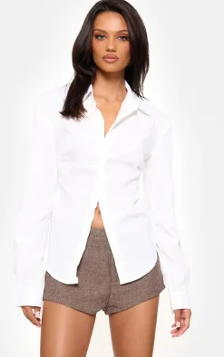 Fitted Open Tie Back Shirt-PrettyLittleThing Outlet