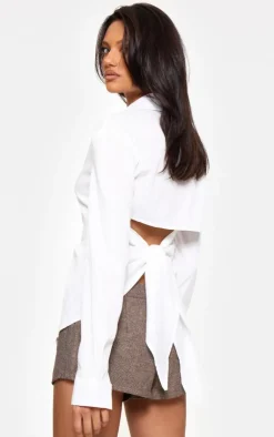 Fitted Open Tie Back Shirt-PrettyLittleThing Outlet