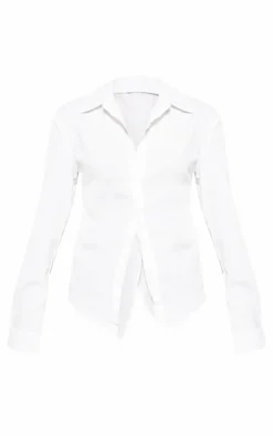 Fitted Open Tie Back Shirt-PrettyLittleThing Outlet