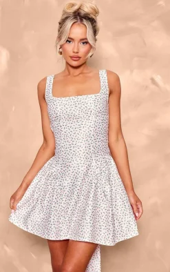 Bow Back Detail Skater Dress-PrettyLittleThing New