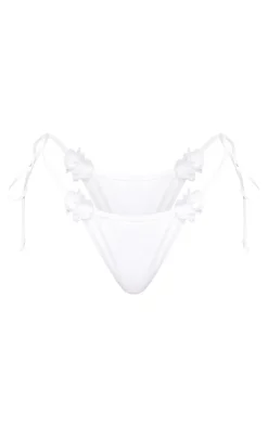 Flower Trim Tie Side Bikini Bottoms-PrettyLittleThing Clearance