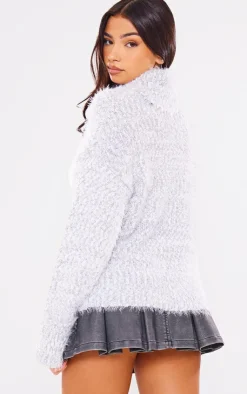 PrettyLittleThing Sweaters*Fluffy Roll Neck Knit Sweater