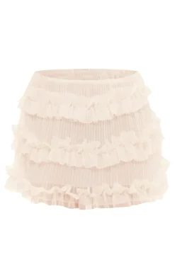 Clearance PrettyLittleThing Frill Detail Mini Skirt White