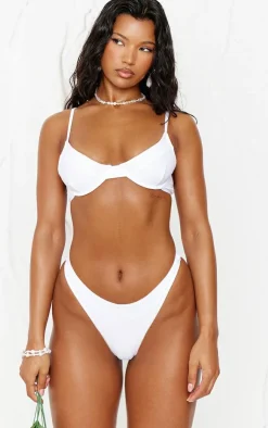 Frill Edge High Leg Bikini Bottoms-PrettyLittleThing Sale