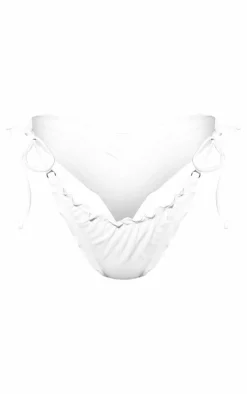 Frill Edge Ruched Back Bikini Bottoms-PrettyLittleThing Clearance