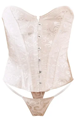Front Ribbon Hook & Eye Corset Set-PrettyLittleThing Sale