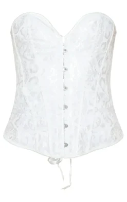 Front Ribbon Hook & Eye Corset Set-PrettyLittleThing Sale