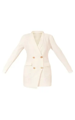 Gold Button Blazer Dress-PrettyLittleThing Hot