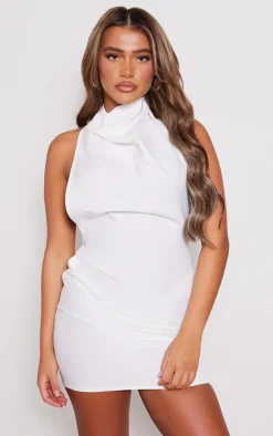 High Neck Cowl Backless Bodycon Dress-PrettyLittleThing Sale