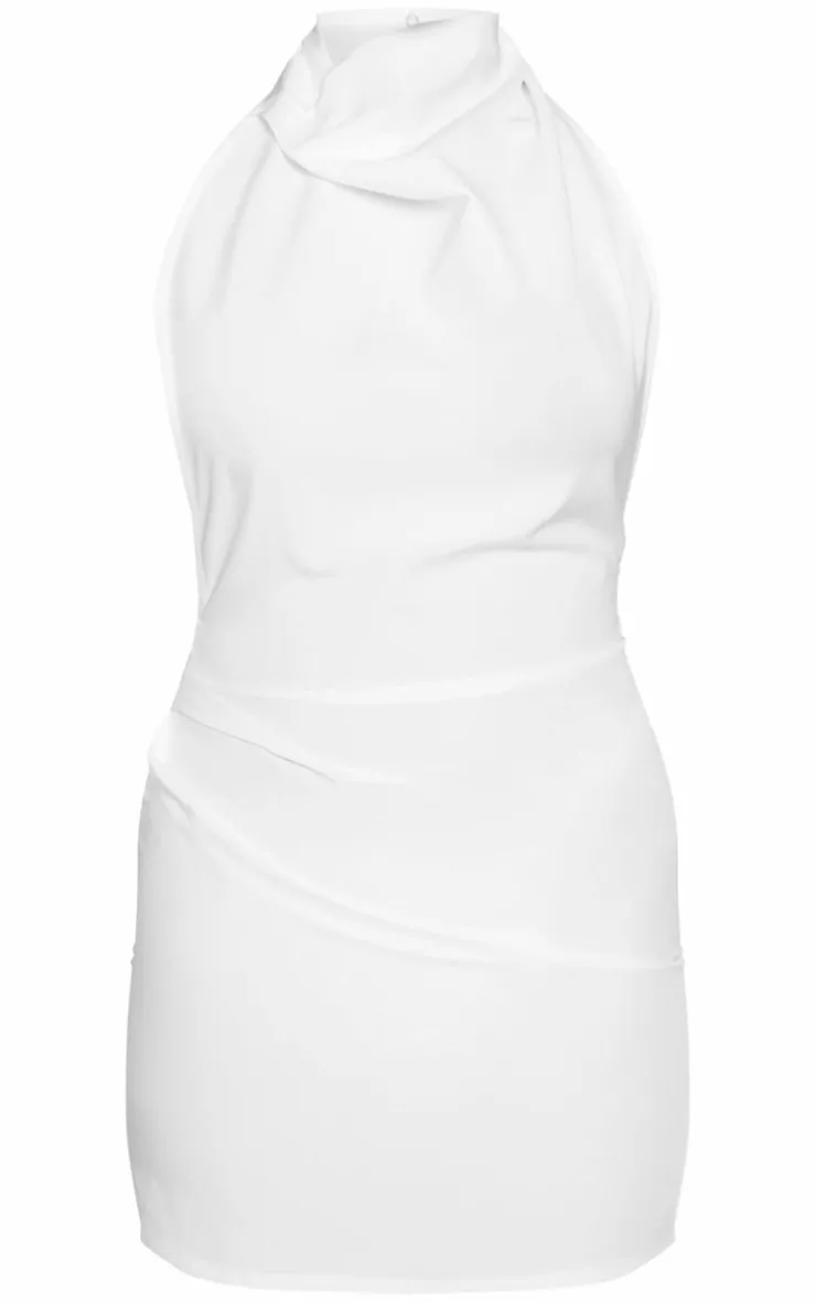 High Neck Cowl Backless Bodycon Dress-PrettyLittleThing Sale