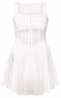 Hook And Eye Ruched Shift Dress-PrettyLittleThing Hot