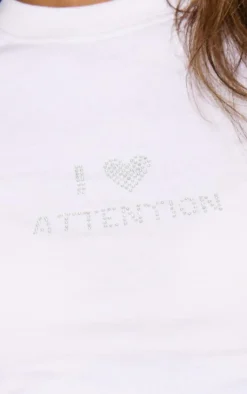 PrettyLittleThing T-Shirts*Hot Fix Attention Fitted T Shirt