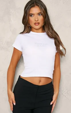 PrettyLittleThing T-Shirts*Hot Fix Kiss Me Fitted Top