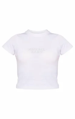 PrettyLittleThing T-Shirts*Hot Fix Kiss Me Fitted Top