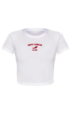 PrettyLittleThing T-Shirts*Hot Girl Chilli Embroidered Fitted T Shirt