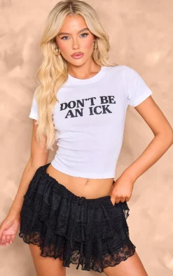 PrettyLittleThing T-Shirts*Ick Graphic Fitted T Shirt