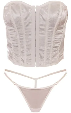 Jacquard Satin Boned Corset-PrettyLittleThing Outlet