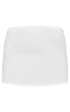 PrettyLittleThing Jersey Low Waist Micro Mini Skirt White